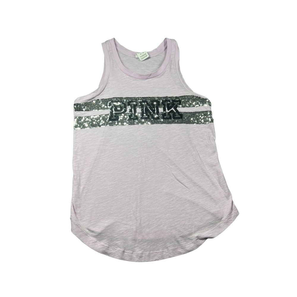 PINK Victoria Secret Sequin Tank Top Women's XS Purple‎ Sleeveless Shirt